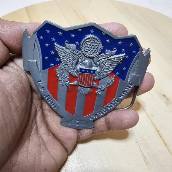 GREAT AMERICAN PRODUCT 2007 BELT BUCKLE UNITED STATES ARMY "COME GET SOME" see p - Picture 3 of 9